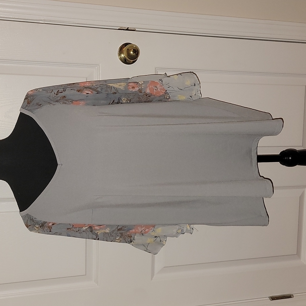 Steel Blue Top with Cute Sleeves